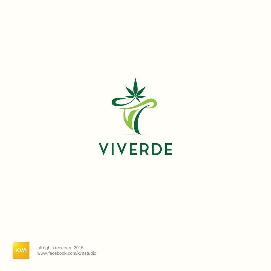 代表健康生活方式的綠色標志logo設計