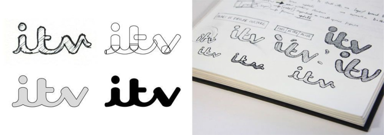 ITV徽標創(chuàng)作logo設計草圖-上海logo設計公司