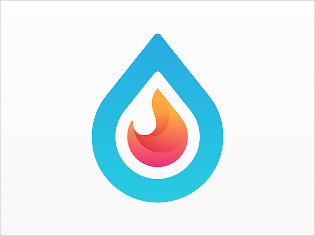 水 - ＆ - 消防Onbre-LOGO設(shè)計