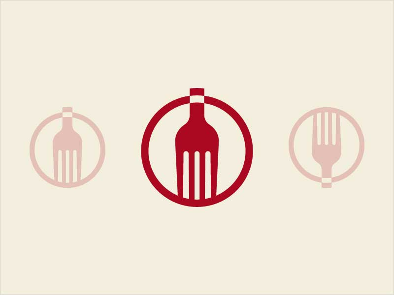  2018年的現(xiàn)代餐廳標志設計-Wine＆Dine 標志設計