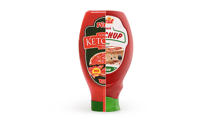 簡潔又有個性的Vital ketchup番茄醬包裝設計瓶形設計