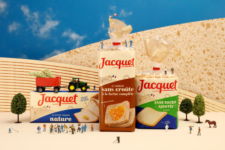 法國Jacquet袋裝面包包裝設(shè)計，展示面粉來自法國農(nóng)民