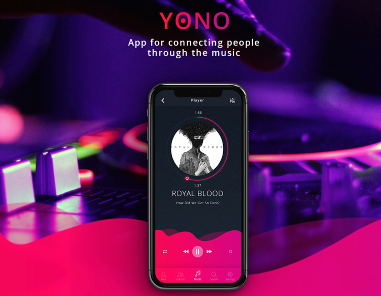 YONO.MP3音樂app程序界面UI設計，充滿了動感、時尚與酷的味道