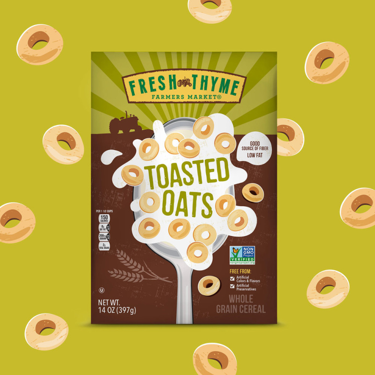 Fresh Thyme 兒童與成人谷物系列有機食品包裝設計,大膽醒目的插畫 Fresh Thyme 兒童與成人谷物系列有機食品包裝設計,大膽醒目的插畫