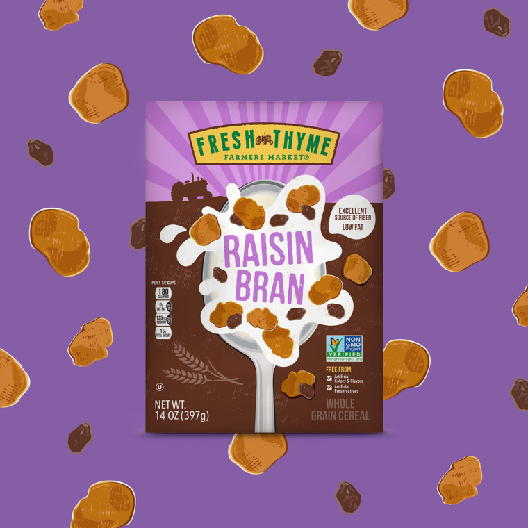 Fresh Thyme 兒童與成人谷物系列有機食品包裝設計,大膽醒目的插畫 Fresh Thyme 兒童與成人谷物系列有機食品包裝設計,大膽醒目的插畫