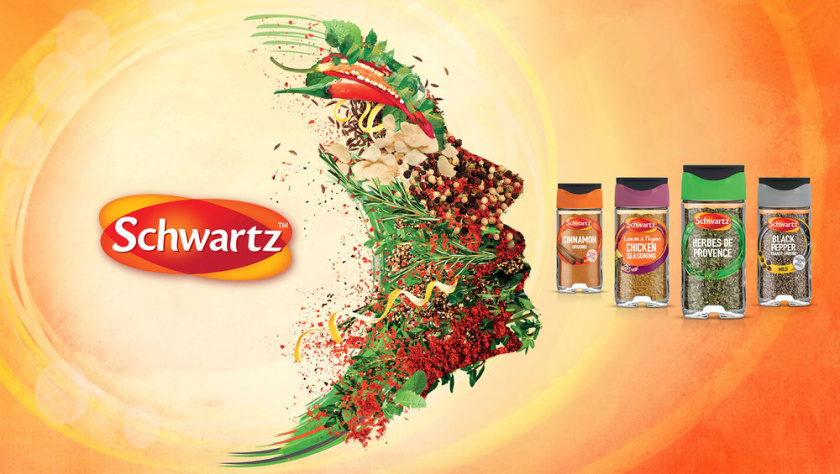 Schwartz 調(diào)料品包裝設(shè)計(jì)，展現(xiàn)了“味道，顏色和質(zhì)地”
