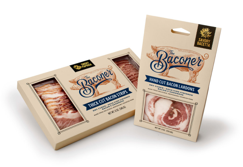 Baconer真空熏肉培根手工品牌形象設計與包裝設計，源源的手工味