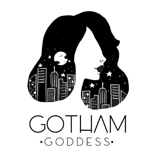 大膽，勇敢和美麗的女性標志設(shè)計-Gotham Goddess 女人與樓標志設(shè)計