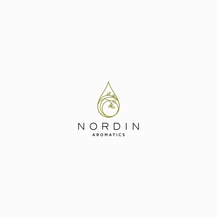 中性現(xiàn)代風(fēng)格標志設(shè)計-Nordin Aromatics 水滴花朵標志設(shè)計