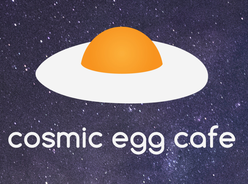黃色產(chǎn)品標志logo設(shè)計-Cosmic Egg Cafe 雞蛋咖啡logo設(shè)計