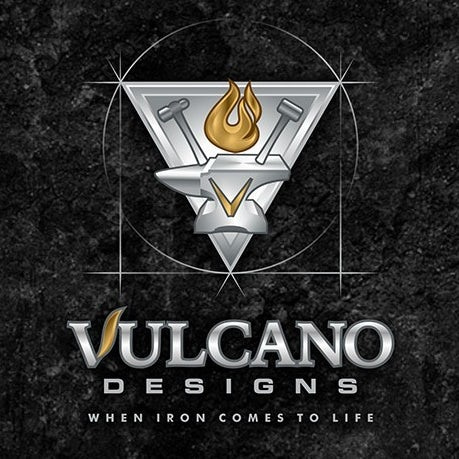 堅固和堅韌的重金屬logo設(shè)計-Vulcano設(shè)計logo“圓形與三角”