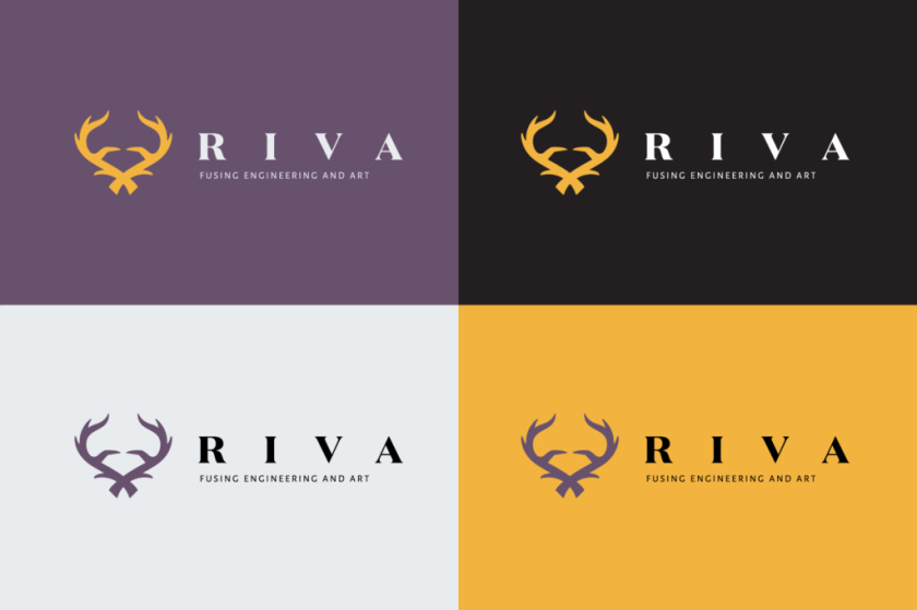 精密珠寶制造商Riva珠寶品牌logo設(shè)計(jì)-鹿角圖形logo