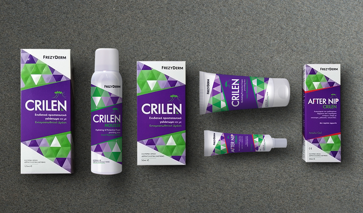Frezyderm Crilen 驅(qū)蟲(chóng)驅(qū)蚊止癢產(chǎn)品包裝設(shè)計(jì),多層壓紋工藝與幾何版式營(yíng)造包裝質(zhì)感 Frezyderm Crilen 驅(qū)蟲(chóng)驅(qū)蚊止癢產(chǎn)品包裝設(shè)計(jì),多層壓紋工藝與幾何版式營(yíng)造包裝質(zhì)感