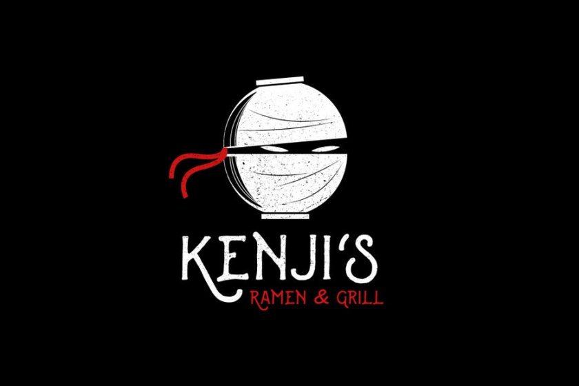紅色logo- Kenjis Ramen Grill徽標(biāo)logo設(shè)計(jì)
