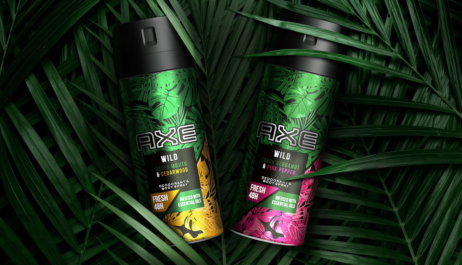 AXE WILD系列身體噴霧劑和洗發(fā)水沐浴露產(chǎn)品包裝設(shè)計，釋放自然野性
