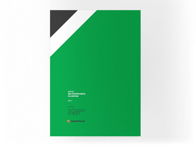 Togliattiazot 2017年企業(yè)可持續(xù)發(fā)展報告宣傳冊設計，斜杠條紋風格