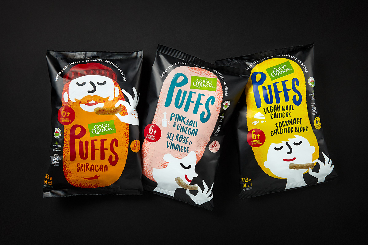 Puffs 休閑小零食包裝設(shè)計(jì),夸張有趣的插畫(huà) Puffs 休閑小零食包裝設(shè)計(jì),夸張有趣的插畫(huà)