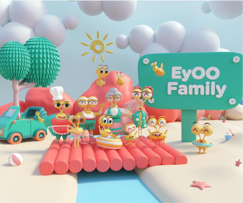 Eyoo family 蜜蜂人家族3D吉祥物設(shè)計及場景畫面設(shè)計