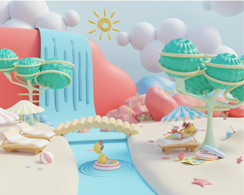 Eyoo family 蜜蜂人家族3D吉祥物設(shè)計及場景畫面設(shè)計