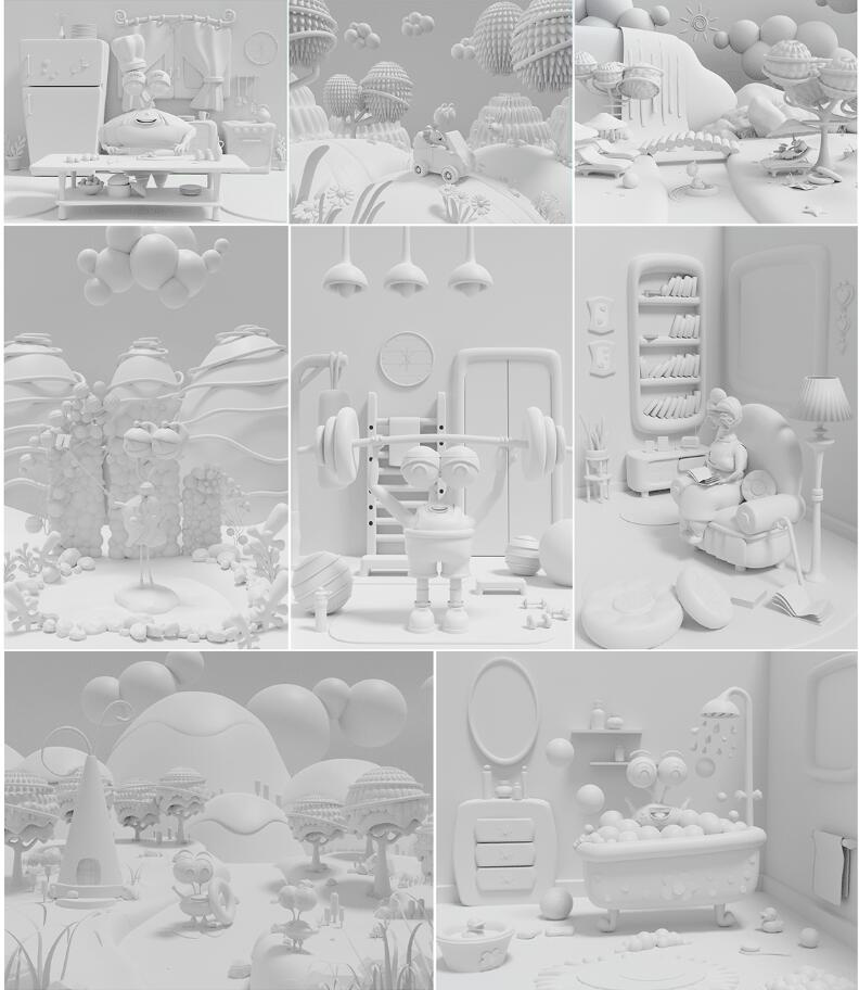 Eyoo family 蜜蜂人家族3D吉祥物設(shè)計及場景畫面設(shè)計