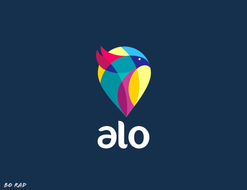 友好的幾何圖案-Alo標(biāo)志設(shè)計