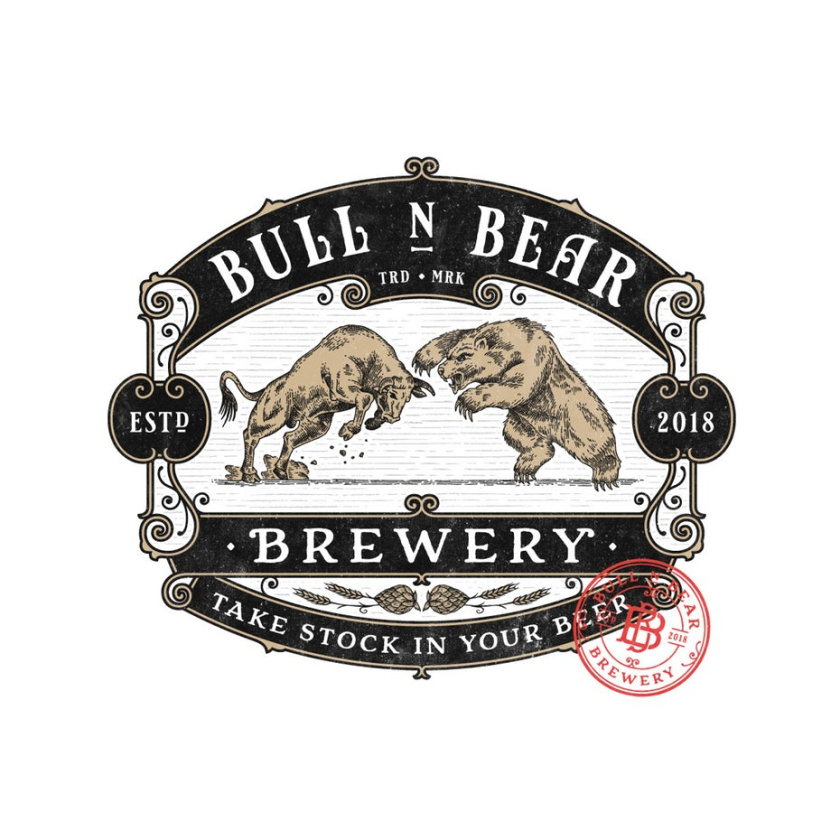 復(fù)古風(fēng)格-Bull N Bear Brewery標(biāo)志設(shè)計