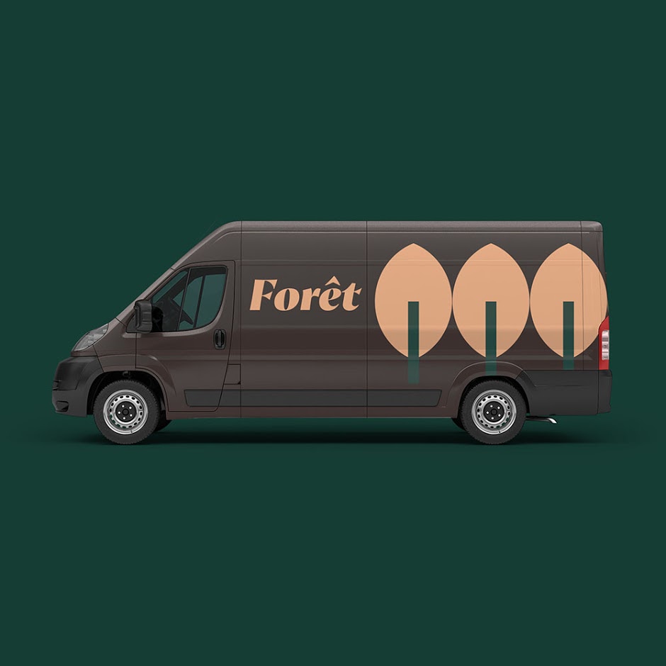 FORêT杏桃水果包裝設(shè)計，采用森林樹木的抽象圖形