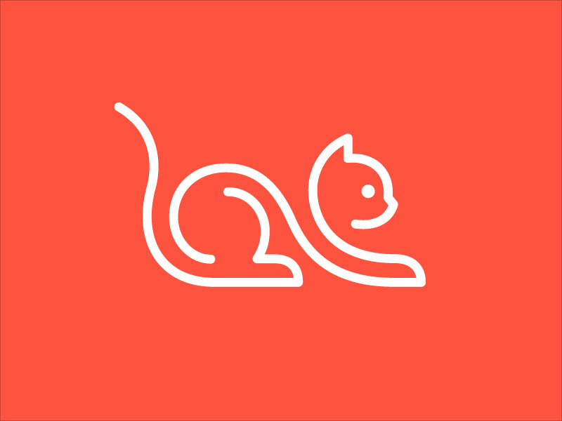 線藝術(shù)貓logo設(shè)計