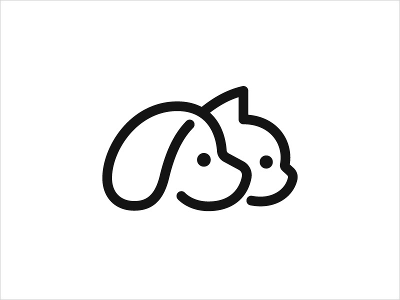 貓與狗的標(biāo)志logo設(shè)計