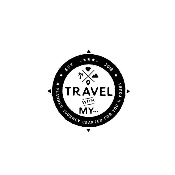 文字“與我同行......”旅游logo設計