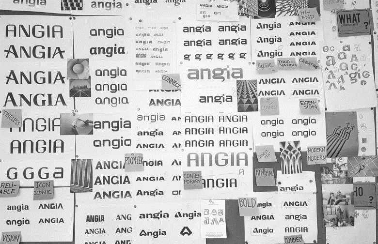 ANGIA房地產(chǎn)投資公司logo/VI設(shè)計，源自建筑的向上運動風(fēng)格
