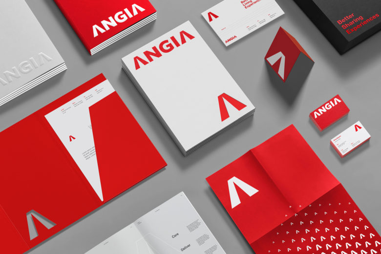ANGIA房地產(chǎn)投資公司logo/VI設(shè)計，源自建筑的向上運動風(fēng)格