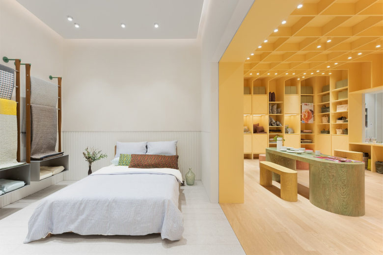 NBYHOME紡織品和日常用品商店商業(yè)空間設(shè)計，愜意開放的空間設(shè)計