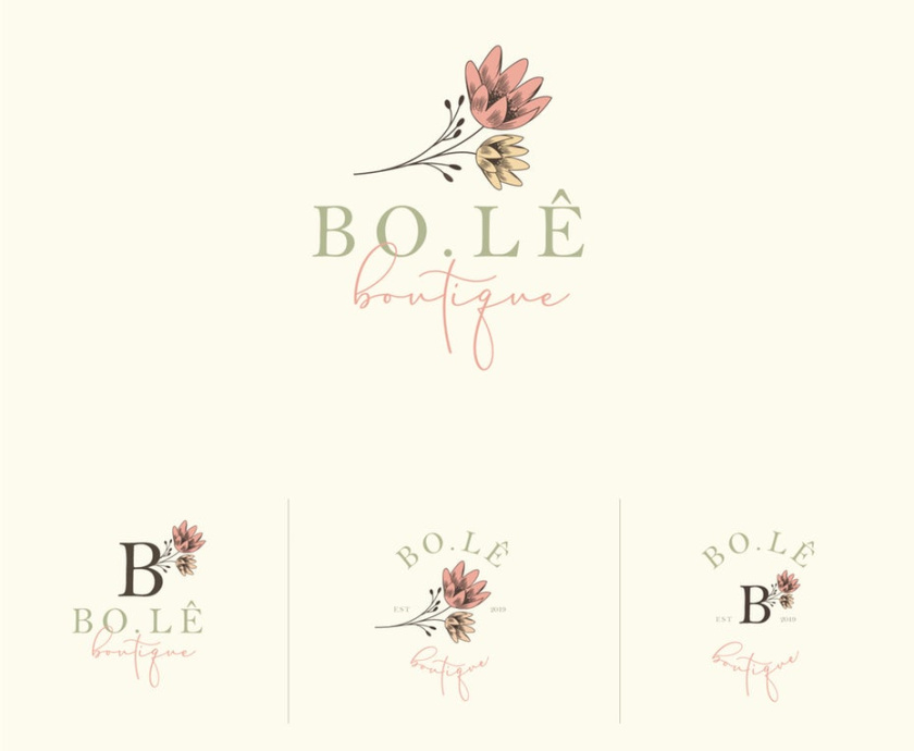 手繪花卉標(biāo)志logo設(shè)計(jì)