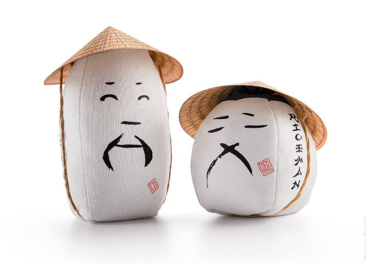 RICEMAN日式大米包裝設(shè)計(jì)，斗笠帽子麻布農(nóng)民造型