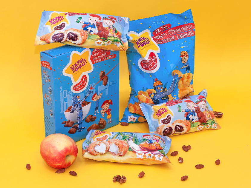 Ukhtyshek兒童休閑食品包裝設(shè)計(jì)，一起探索世界的男孩女孩插畫(huà)設(shè)計(jì)