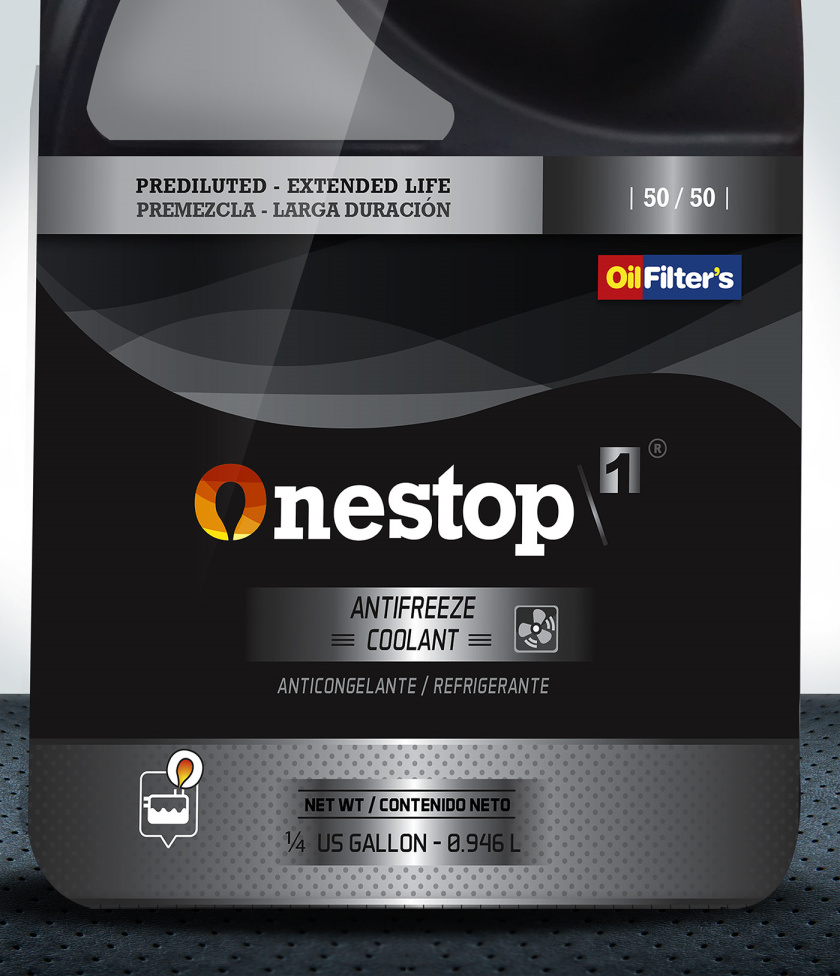 OneStop 汽車潤滑油包裝設(shè)計，動態(tài)漸變色塊風(fēng)格