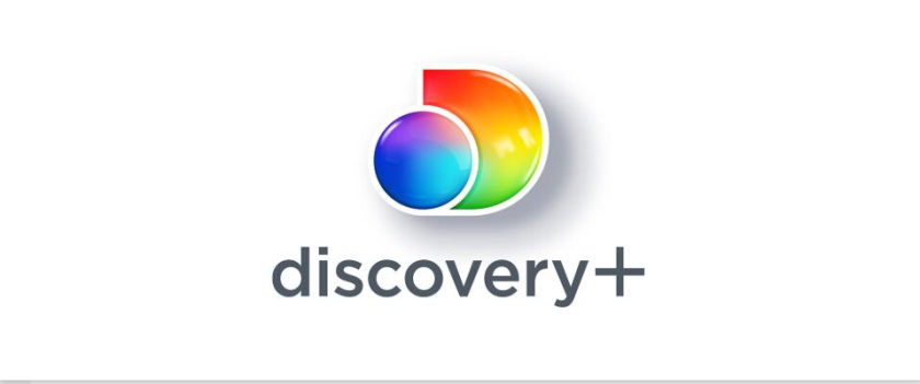 Discovery+探索電視節(jié)目頻道品牌logo設計，光譜色幾何D和一個圓的結合