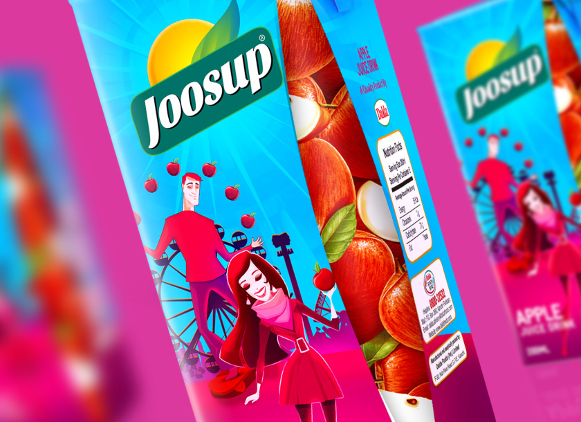 Joosup 果汁飲料利樂(lè)薄葉包裝設(shè)計(jì),嬉戲的夫妻插畫(huà)設(shè)計(jì) Joosup 果汁飲料利樂(lè)薄葉包裝設(shè)計(jì),嬉戲的夫妻插畫(huà)設(shè)計(jì)