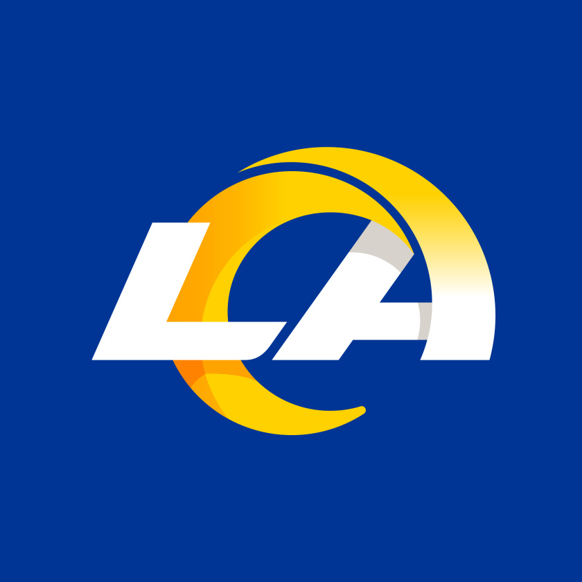 洛杉磯公羊橄欖球隊logo設(shè)計品牌形象設(shè)計，LA字母組合成公羊簡約造型