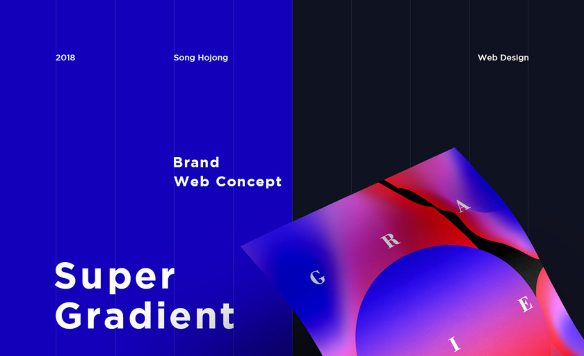 Super Gradient 超梯度品牌網(wǎng)站概念設(shè)計(jì)，超明亮炫酷漸變色設(shè)計(jì)