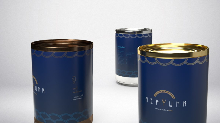 Neptuna 金槍魚罐頭品牌形象logo設(shè)計(jì)與包裝設(shè)計(jì)