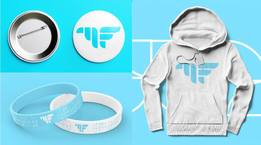 Freedom 旅游公司logo設(shè)計(jì)vi設(shè)計(jì)，輕快的淺藍(lán)色風(fēng)格