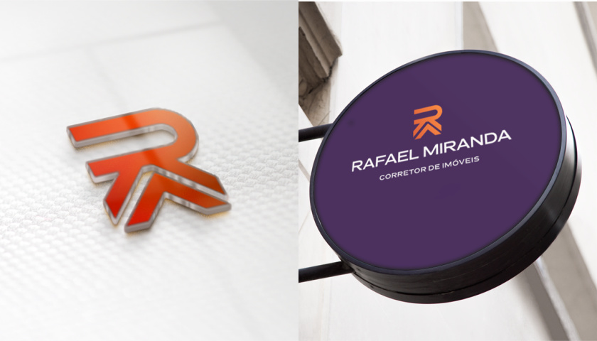 Rafael Miranda 房地產(chǎn)經(jīng)紀(jì)公司logo設(shè)計vi設(shè)計，字母R+房子組成