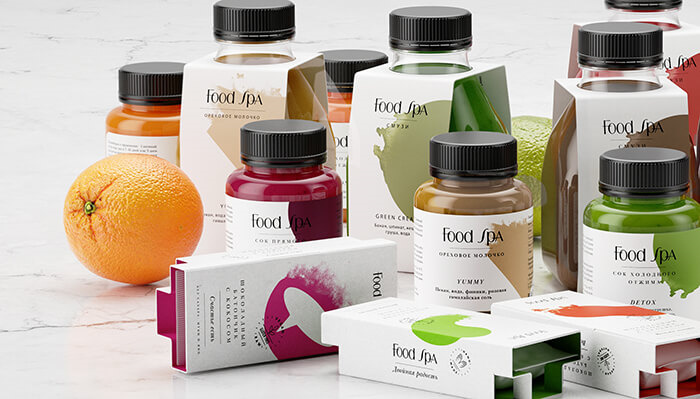 FoodSpa健康排毒果汁食品包裝設(shè)計(jì),自然水彩配色方案 FoodSpa健康排毒果汁食品包裝設(shè)計(jì),自然水彩配色方案