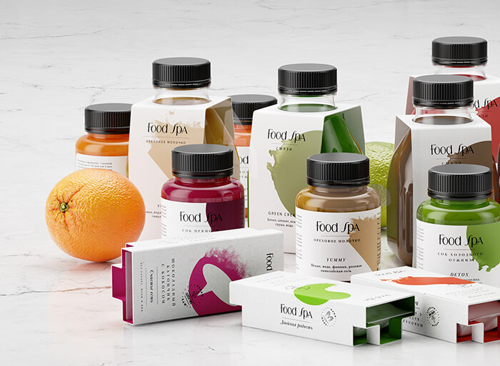 FoodSpa健康排毒果汁食品包裝設(shè)計(jì),自然水彩配色方案 FoodSpa健康排毒果汁食品包裝設(shè)計(jì),自然水彩配色方案