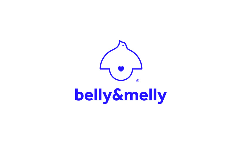 belly&melly 母嬰用品品牌logo設(shè)計(jì)vi設(shè)計(jì)，小鳥(niǎo)+燈泡+心形
