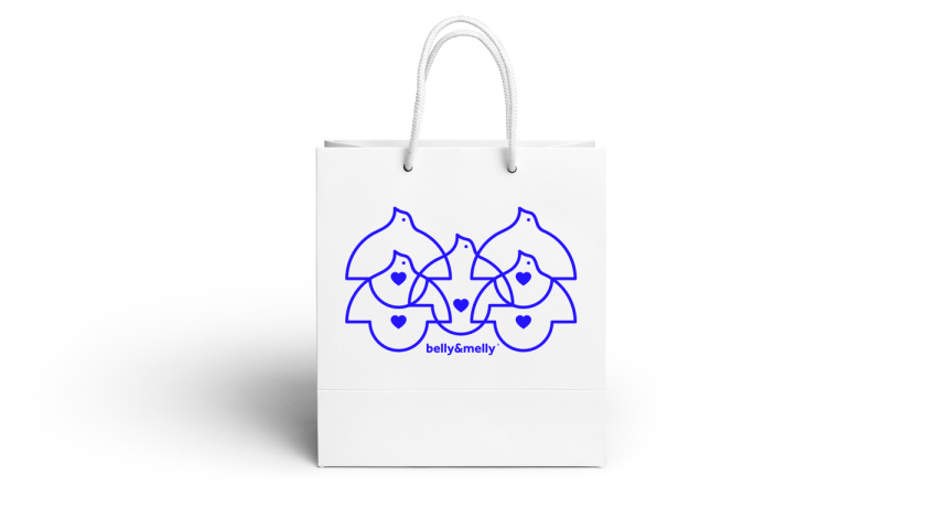 belly&melly 母嬰用品品牌logo設(shè)計(jì)vi設(shè)計(jì)，小鳥(niǎo)+燈泡+心形