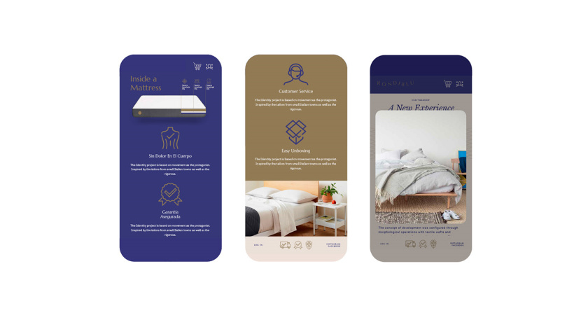 RONDIBLU 床墊睡眠產(chǎn)品品牌形象vi設(shè)計，交織的紡織與床墊波浪曲線