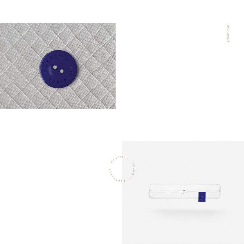 RONDIBLU 床墊睡眠產(chǎn)品品牌形象vi設(shè)計，交織的紡織與床墊波浪曲線